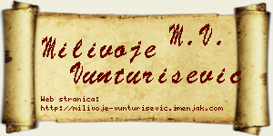 Milivoje Vunturišević vizit kartica